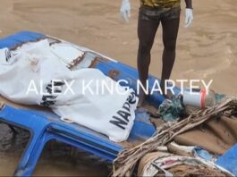 Alajo: Dead body retrieved from trotro swept away by floods