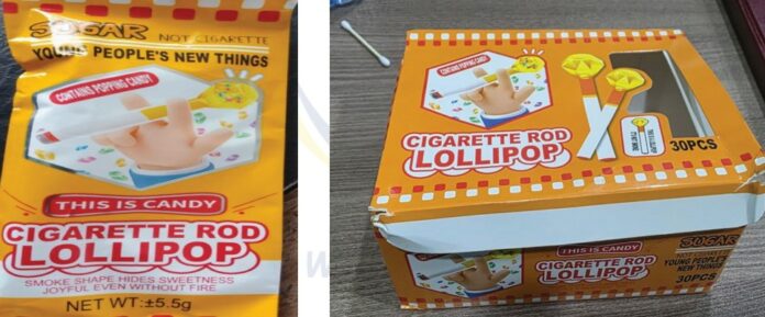 Cigarette lollipop