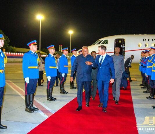 President Mahama arrives in Belgrade for 65th Non-Aligned Movement Summit