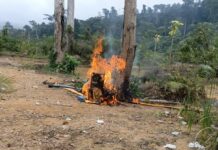 Military, Forestry Commission team destroy illegal mining equipment at Krokosua Hills Reserve