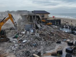 Kpeshie Lagoon clearing enters enforcement phase as task force demolishes illegal structures at Laboma Beach
