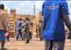Military officers demolish structures belonging to traders at Anloga Junction