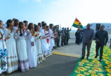 President Mahama arrives in Ethiopia; joins Prime Minister to inaugurate historic Megech Irrigation Project