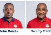 Sammy Crabbe announces alliance with John Boadu in NPP chairmanship race John Boadu and Sammy Crabbe